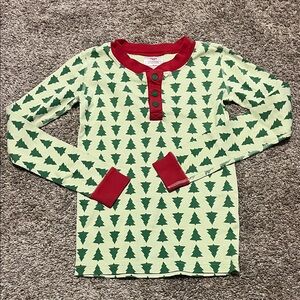 Hanna Andersson Boys Christmas Tree Long Sleeve Pajama Top‎ Size 10